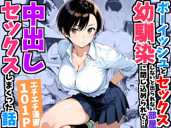 【全編フル漫画】d_752967 | ボーイッシュ幼馴染と「セックスしないと出られない部屋」に閉じ込められて…中出しセックスしまくった話 | デリカリカ(処女)